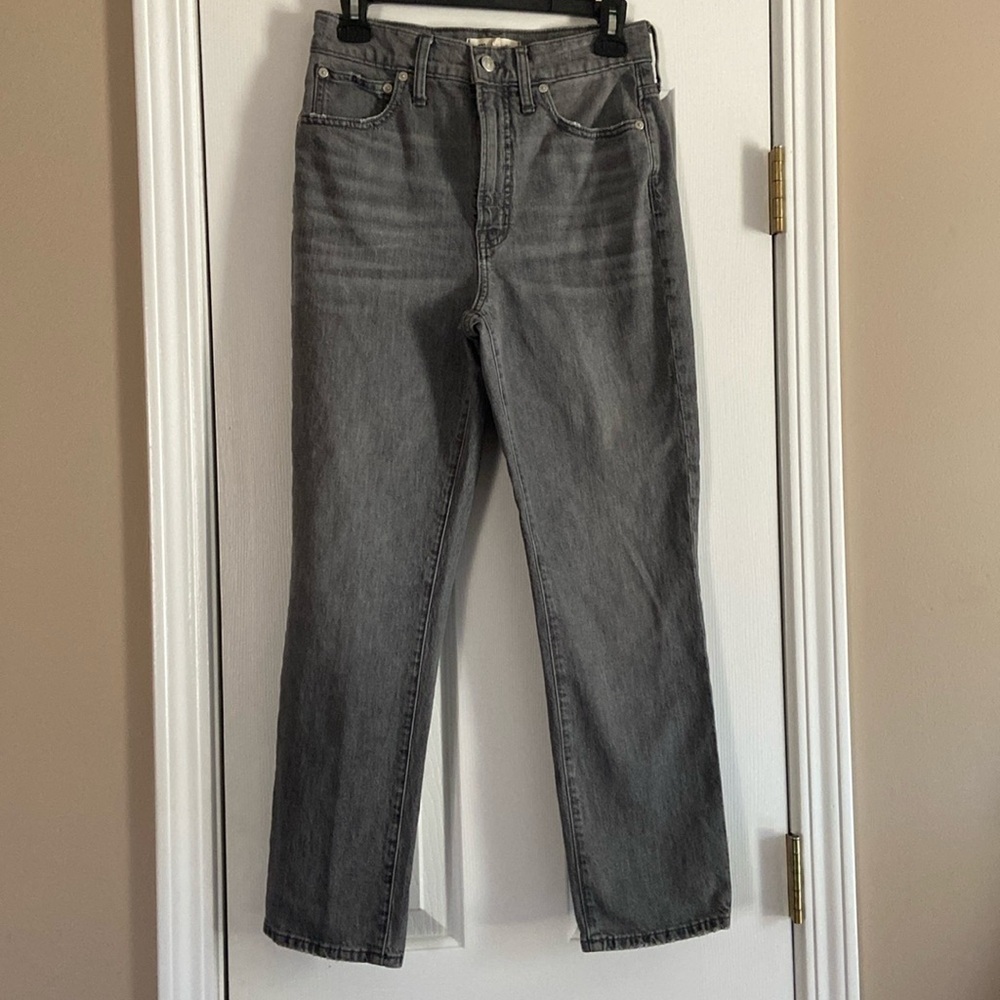 Madewell Women’s Gray Lightwashed Straight Leg Vintage Jeans Size 27 Ecofashion - Picture 2 of 10